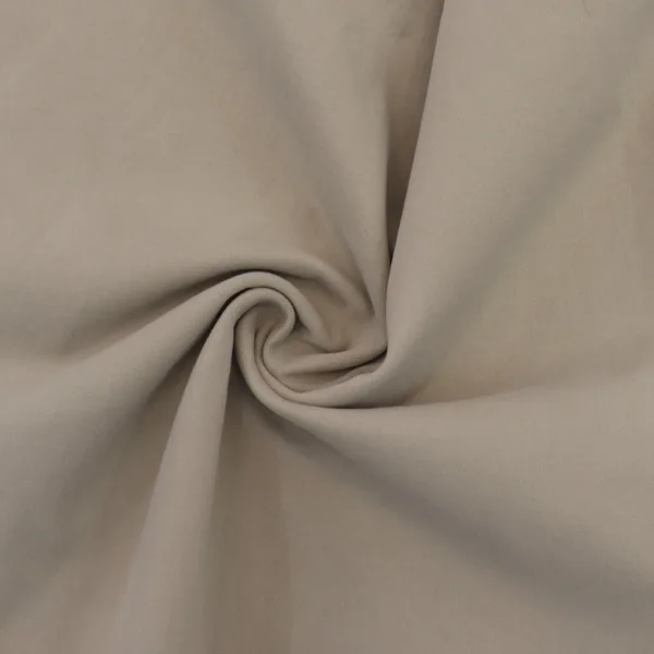 DG WRP Suede Touch Stone — 300 GSM warp knit fabric draped to show surface and structure, by DG Knitting